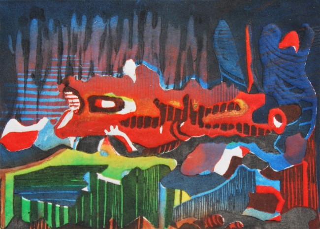 Otto Dünne, Allerlei Animalisches und Floristisches, Farblinolschnitt